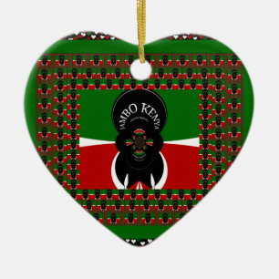 Kenyas vackra värme julgransprydnad keramik