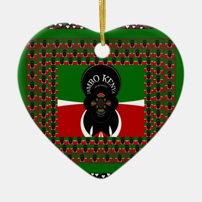 Kenyas vackra värme julgransprydnad keramik (Framsidan)