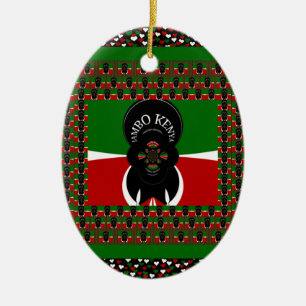 Kenyas vackra värme julgransprydnad keramik