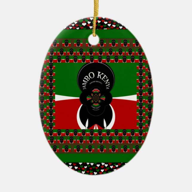 Kenyas vackra värme julgransprydnad keramik (Framsidan)