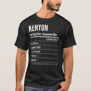 Kenyon betjänar Storleka kalorier för näringsvärde T Shirt