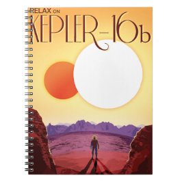 Kepler-16b: Binär solnedgång Fin konst rymden Anteckningsbok