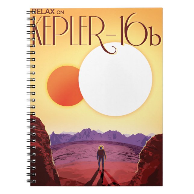 Kepler-16b: Binär solnedgång Fin konst rymden Anteckningsbok (Framsidan)
