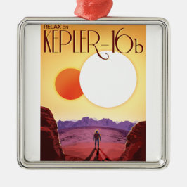 Kepler-16b: Binär solnedgång Fin konst rymden Julgransprydnad Metall