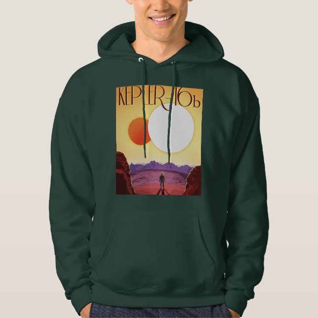 Kepler-16b: Binär solnedgång i rymden Fine Art Hoodie (Framsida)