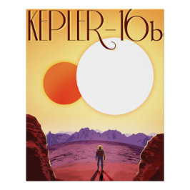 Kepler-16b: Binär solnedgång i rymden Fine Art Perfect Poster