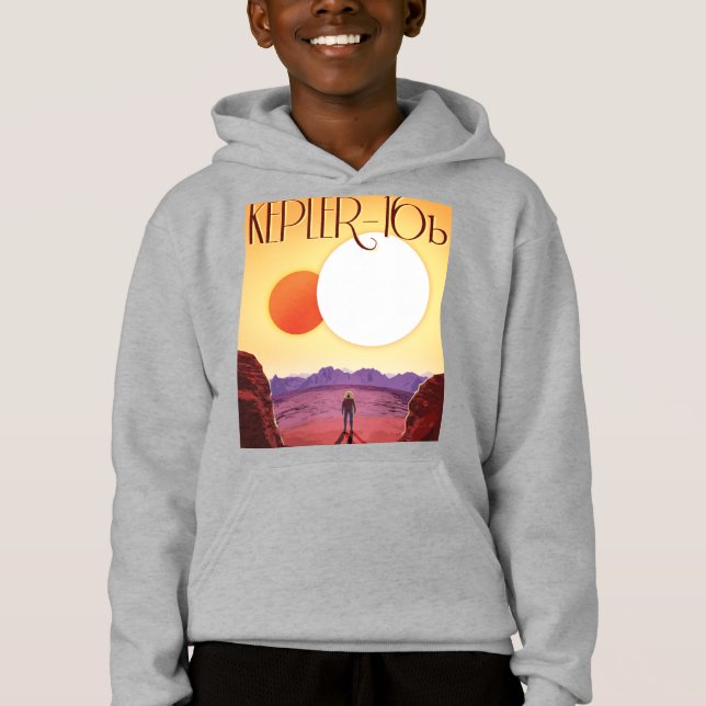 Kepler-16b: Binär solnedgång i rymden Fine Art T Shirt (Framsida)