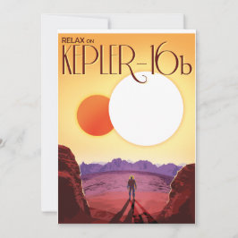 Kepler-16b: Binary Solar Sunset Fine Art Space Inbjudningar