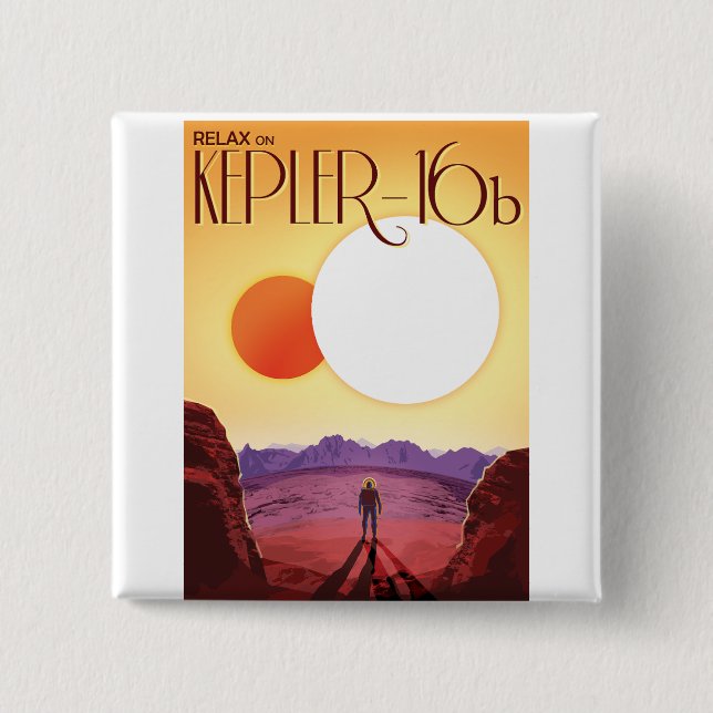 Kepler-16b: Binary Solar Sunset Fine Art Space Knapp (Framsida)