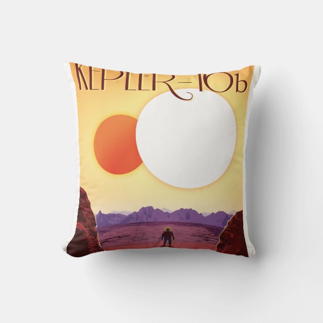 Kepler-16b: Binary Solar Sunset Fine Art Space Kudde (Framsida)
