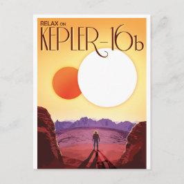 Kepler-16b: Binary Solar Sunset Fine Art Space Vykort