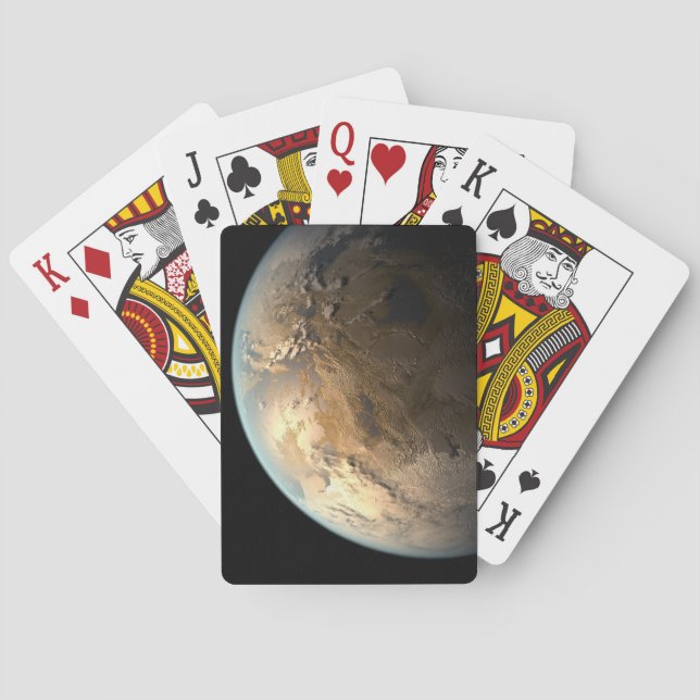 Kepler-186f Orbitande en avlägsen stjärna. Casinokort (Baksidan)