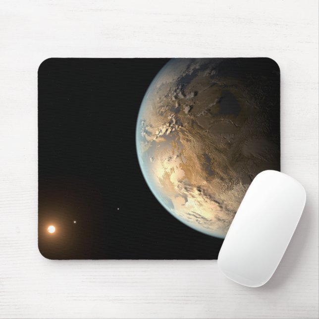 Kepler-186f Orbitande en avlägsen stjärna. Musmatta (Med mus)