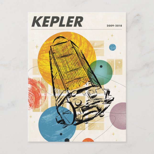 Kepler Space Telescope Poster. Vykort (Framsida)