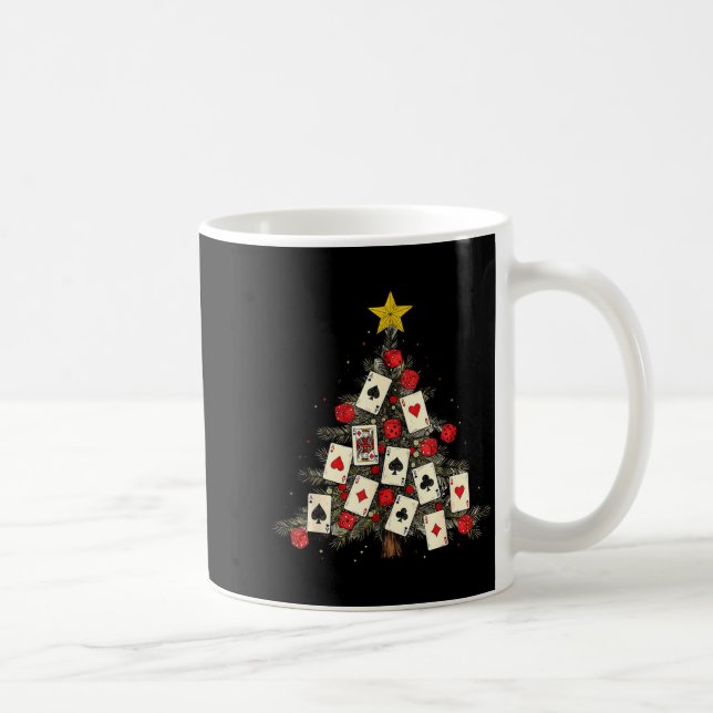 Ker Cards Christmas Tree Gambling Funny Xmas Men  Kaffemugg (Höger)
