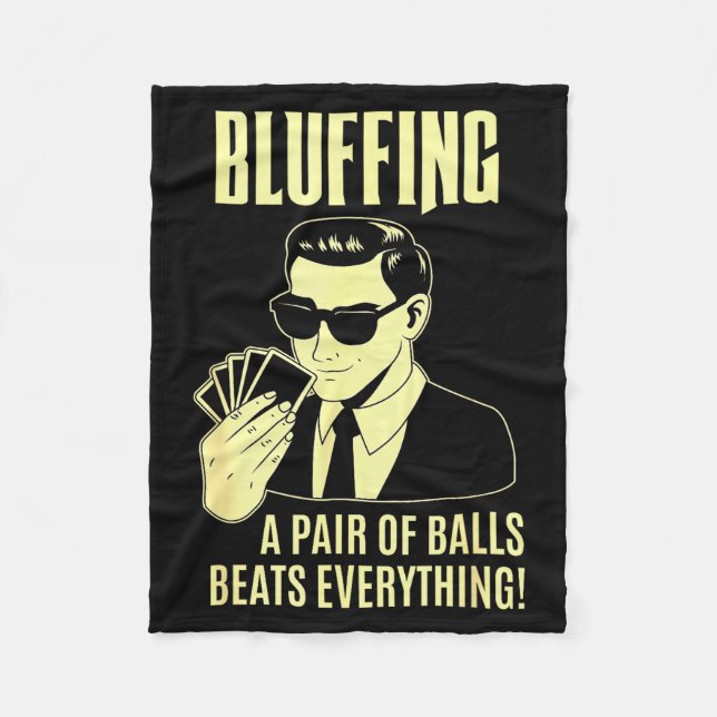 Ker Player Texas Hold'em Night - Bluffing Funny Ke Fleecefilt (Framsidan)