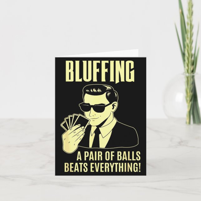 Ker Player Texas Hold'em Night - Bluffing Funny Ke Kort (Framsida)