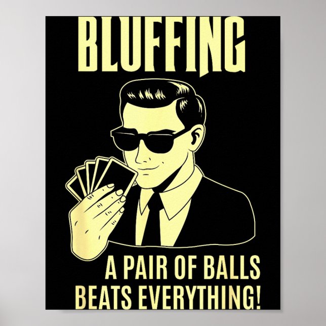 Ker Player Texas Hold'em Night - Bluffing Funny Ke Poster (Framsidan)
