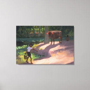 Kerala avkrokar Indien 1996 Canvastryck