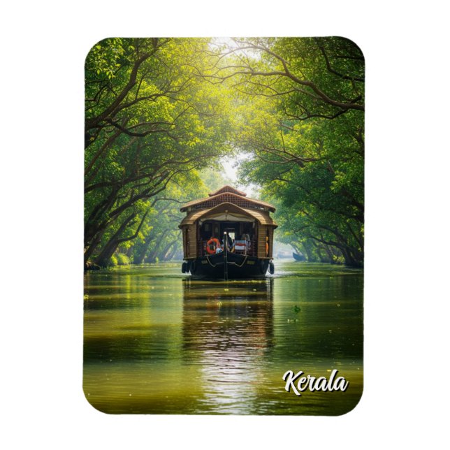 Kerala Houseboat Indien Magnet (Vertikal)