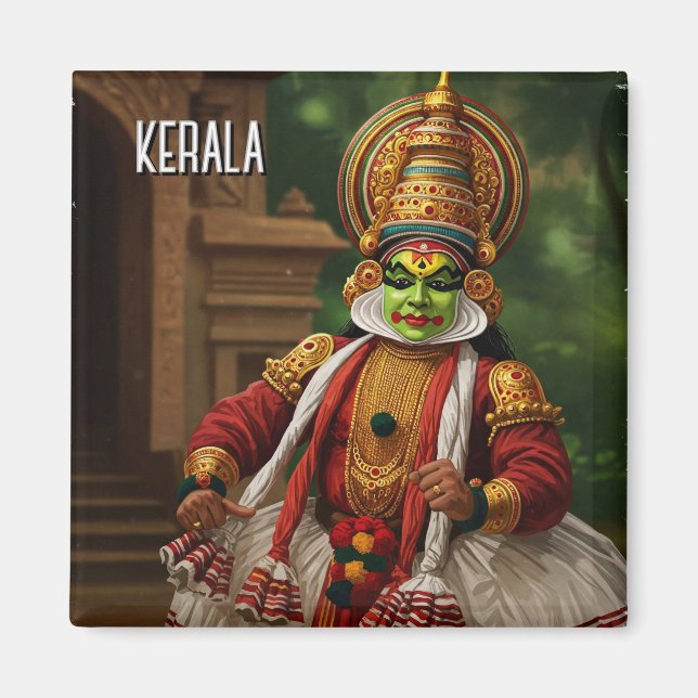 Kerala India Kathakali Performer Travel Magnet (Framsidan)