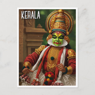 Kerala India Kathakali Performer Travel Vykort