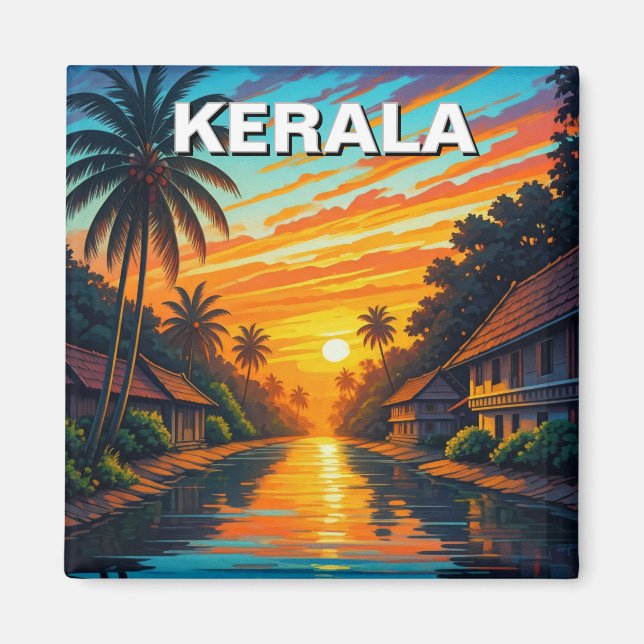 Kerala India Sunset Magnet (Framsidan)