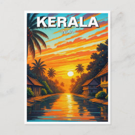 Kerala India Sunset Vykort