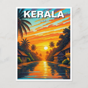 Kerala India Sunset Vykort