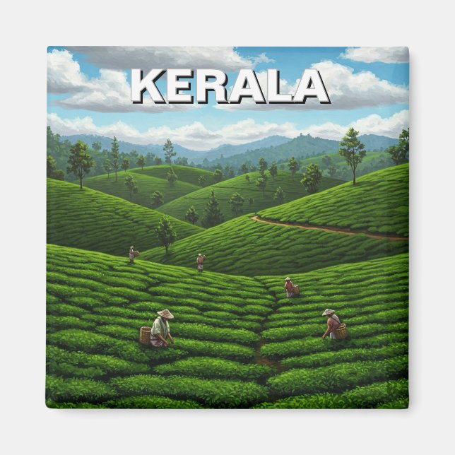 Kerala India Tea Plantation Magnet (Framsidan)