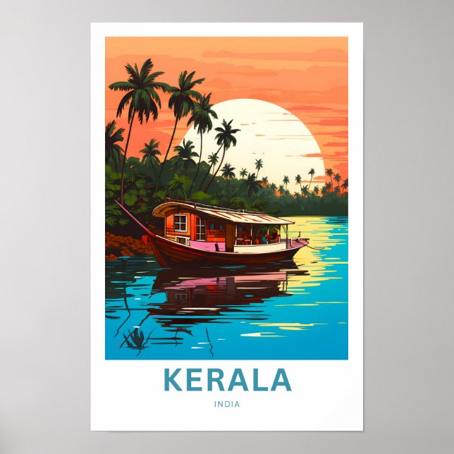 Kerala India Travel Print Poster (Framsidan)