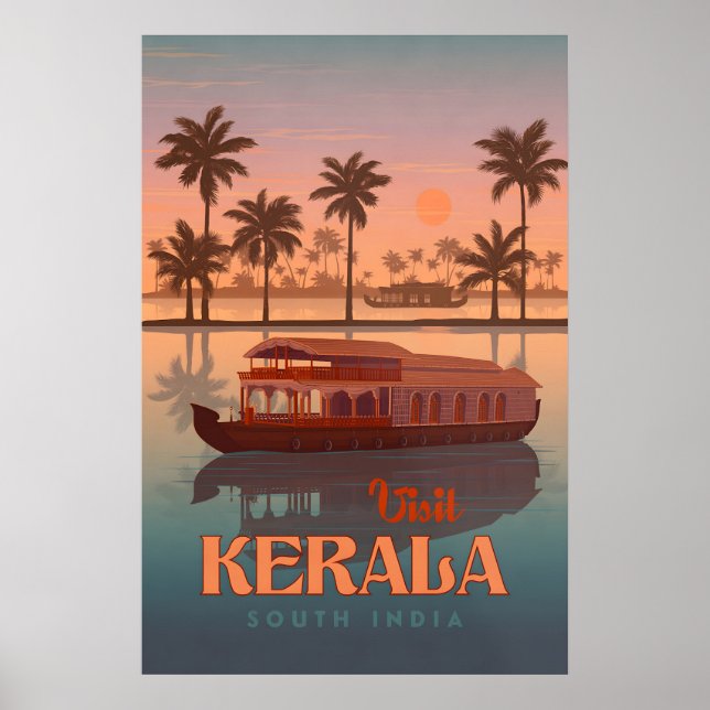Kerala Indien Resaffisch Poster (Framsidan)