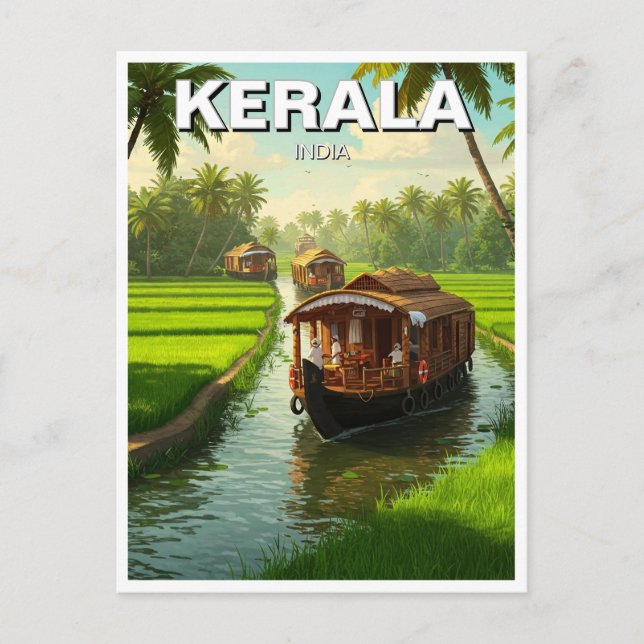 Kerala Indien Vykort (Framsida)