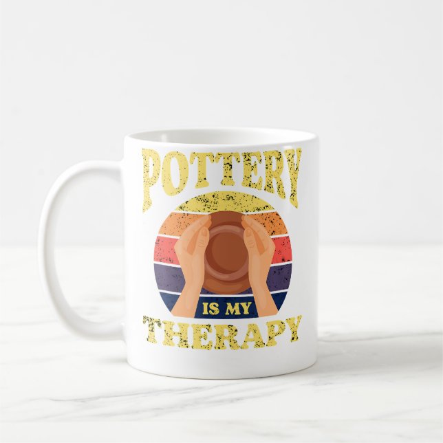 Keramik är min terapi Krukor Lera Keramik Kaffemugg (Vänster)