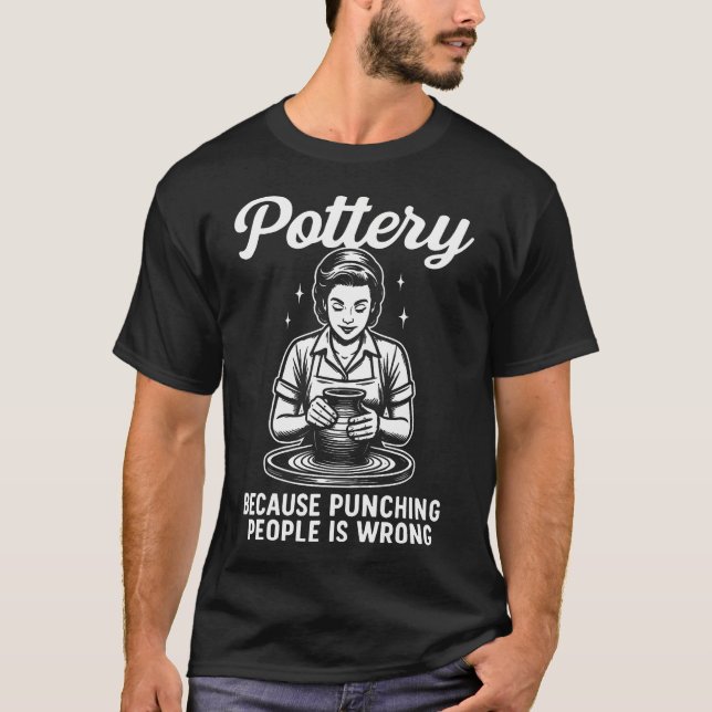 Keramik För Att Slå Folk Är Fel T Shirt (Framsida)