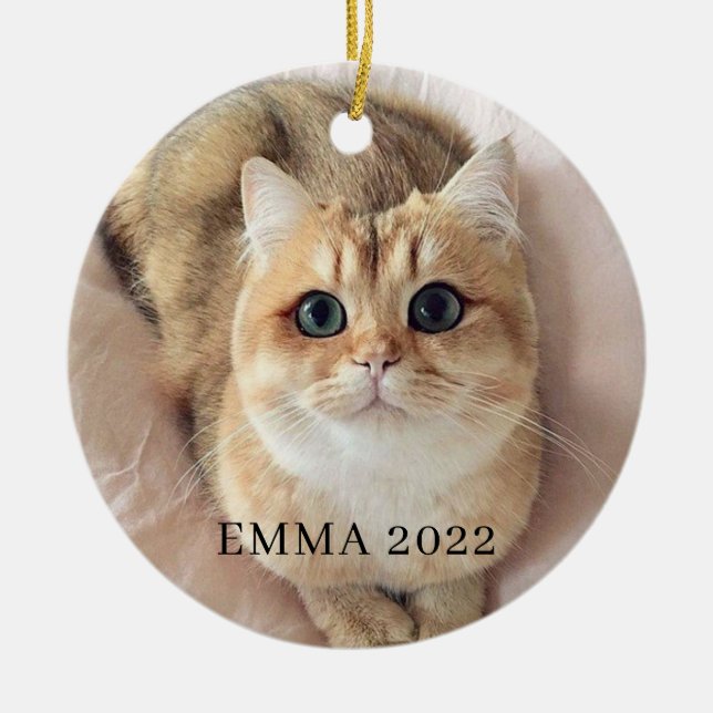 Keramik i julfoto Modern Minimal Red Rand Julgransprydnad Keramik (Framsidan)