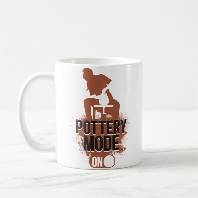Keramik Konstnär Krukmakeriläge På Kaffemugg (Vänster)