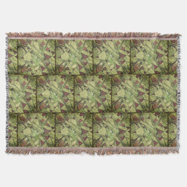 Keramik med grönmålad vulkanisk stenteckning filt (Framsidan)