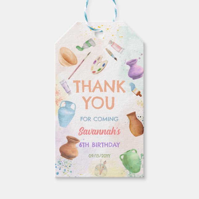 Keramikmålning Födelsedag Presentetikett (Framsidan)