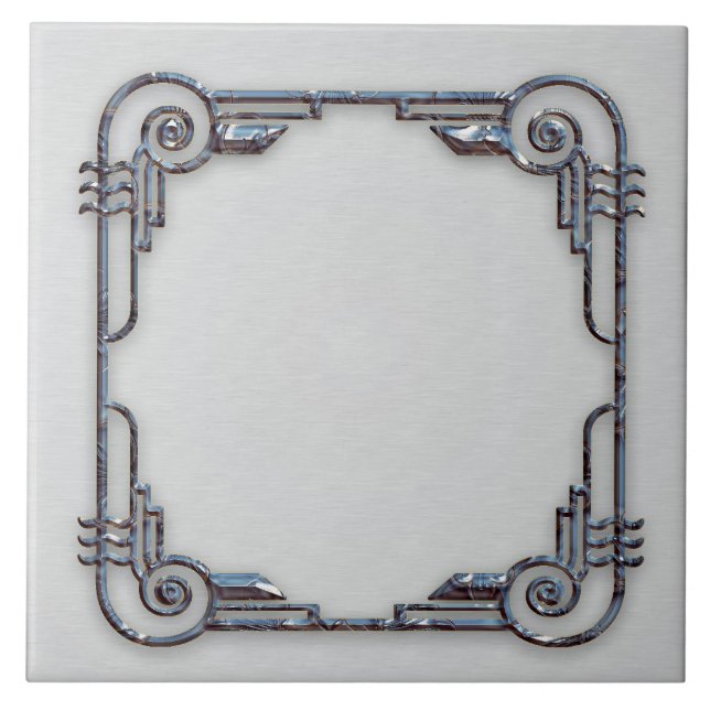 Keramisk Art Deco Ram Tile. Kakelplatta (Framsidan)