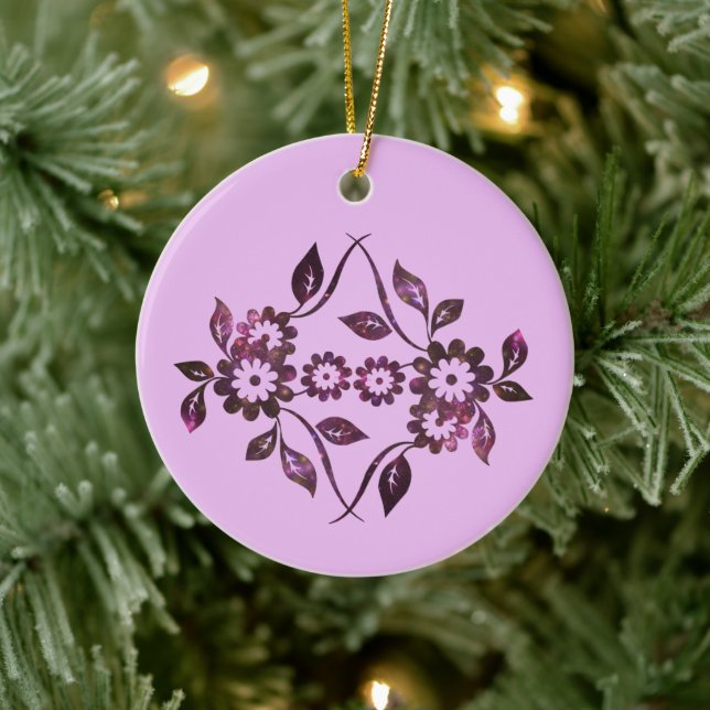 Keramisk blomsterornament julgransprydnad keramik (Träd)