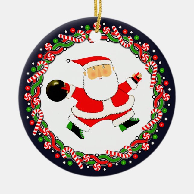 Keramisk bowlingpresent julgranskula (Framsidan)