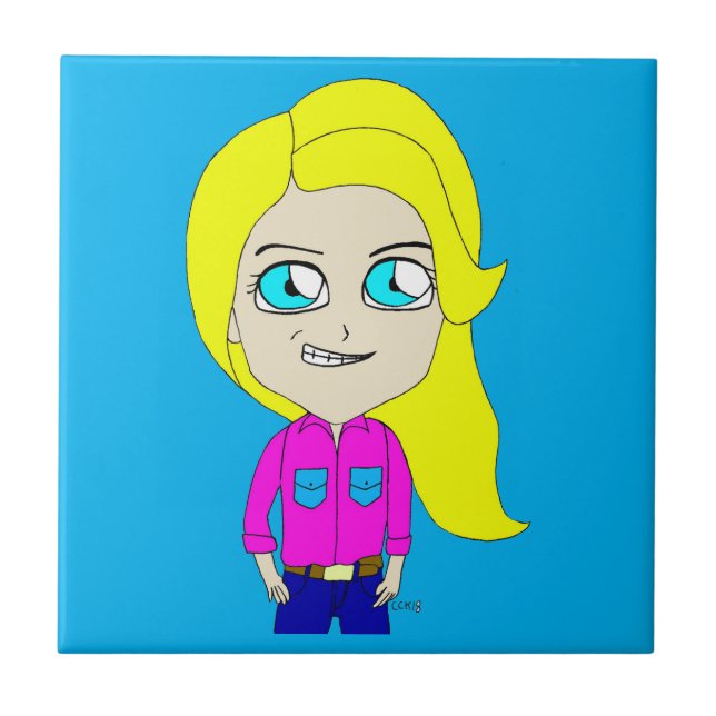 keramisk bricka i chibi kakelplatta (Framsidan)