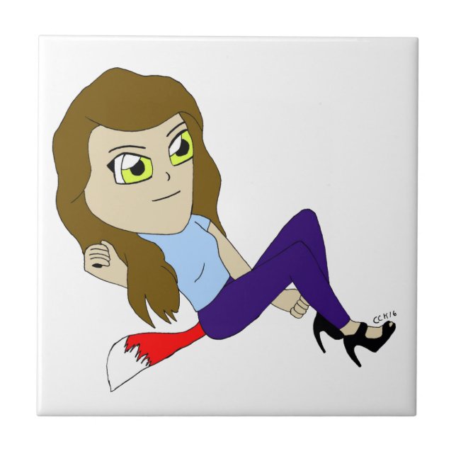 keramisk bricka i chibifoxi kakelplatta (Framsidan)