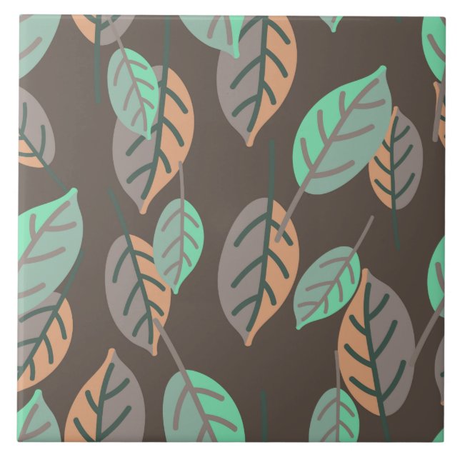 keramisk bricka i löv kakelplatta (Framsidan)