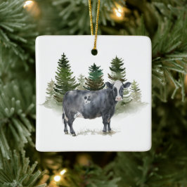 Keramisk cirkulär Ornament - Cow2