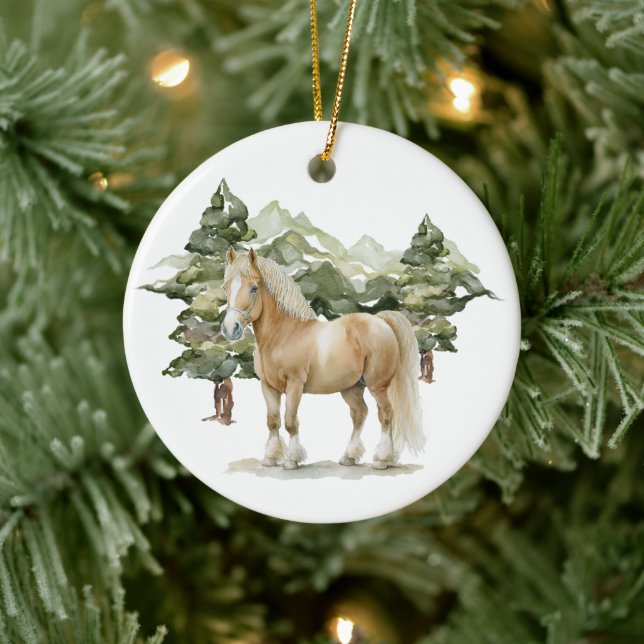 Keramisk cirkulär Ornament - Häst1 (Träd)