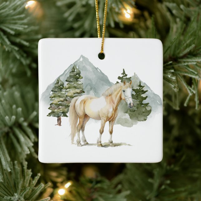 Keramisk cirkulär Ornament - Häst2 (Träd)