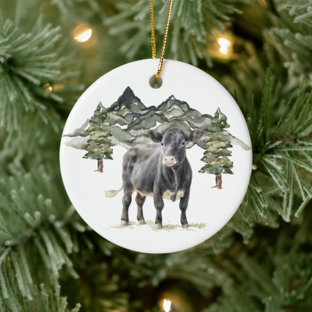 Keramisk cirkulär Ornament - Kow1 (Träd)