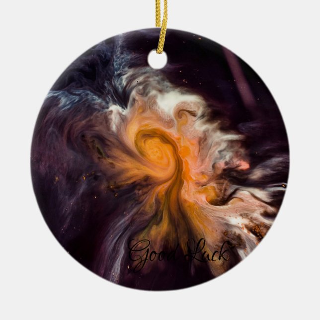 Keramisk cirkulär prydnadsföremål julgransprydnad keramik (Framsidan)